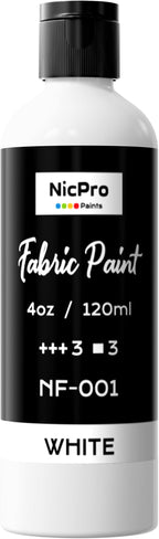 Nicpro White Fabric Paint, 4 oz Fabric Paint by Nicpro