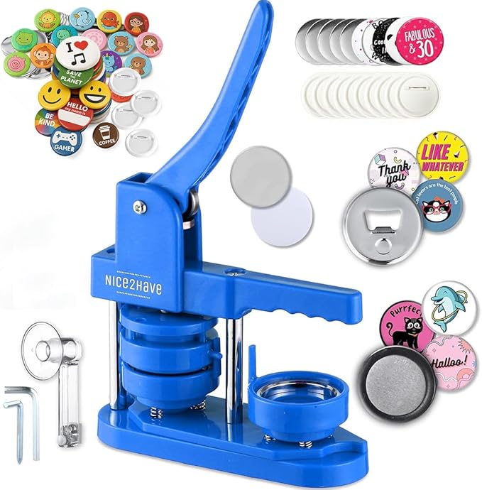Button Maker Machine 2.25 Inch Pin Maker Kit by Nice2Have