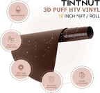 Tintnut Brown Derby Puff Heat Transfer Vinyl Roll, easy cut & weed, stretch - Image 2