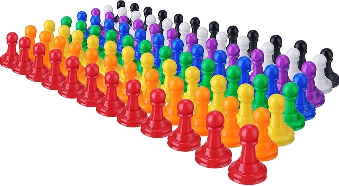 Hestya 96 Pcs Board Game Pawns 8 Colors Plastic Pawn Pieces 1 Inch by Hestya