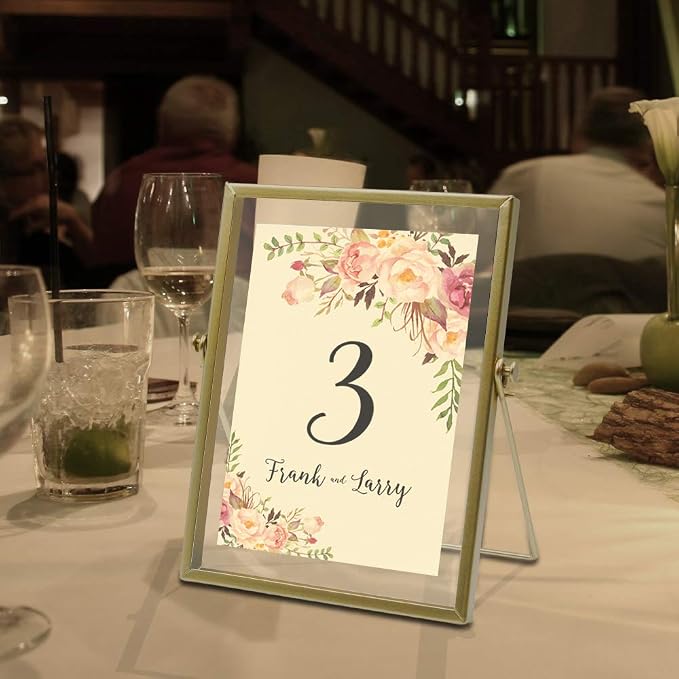 AceList Gold Picture Frames, art or pressed flowers on a desk, shelf or - Image 3