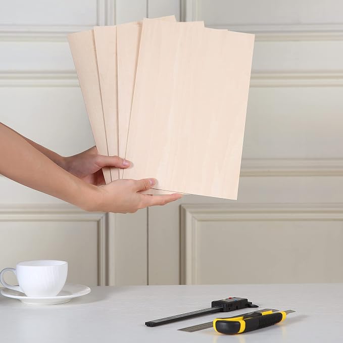 20 Pieces Basswood Sheet, 1/16 x 12 x 8 Inch Thin Plywood Wood Sheets - Image 5