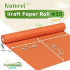 PerkHomy OrangeRed Kraft Paper Roll 48" x 1 - Image 2