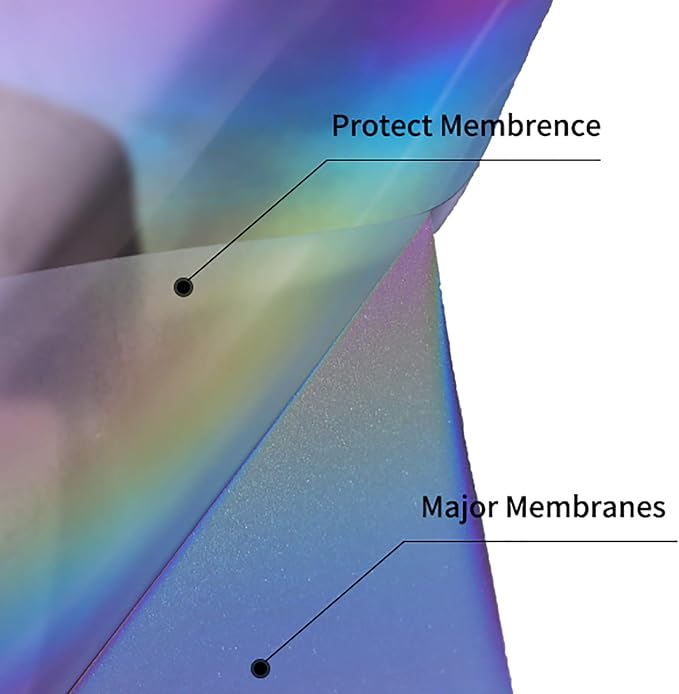 Reflective Heat Transfer Vinyl HTV Vinyl 12in x 6ft Reflective Rainbow Iron On - Image 3