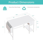 Lufeiya White Small Desk with Drawers - Image 3