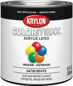 Krylon ColorMaxx Satin Interior/Exterior Acrylic Latex Paint, 1/2 Pt. - Image 6