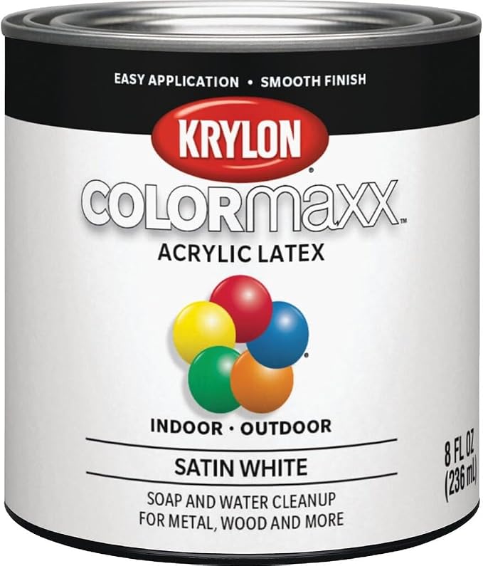 Krylon ColorMaxx Satin Interior/Exterior Acrylic Latex Paint, 1/2 Pt. - Image 6