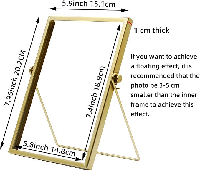 AceList Gold Picture Frames, art or pressed flowers on a desk, shelf or - Image 5