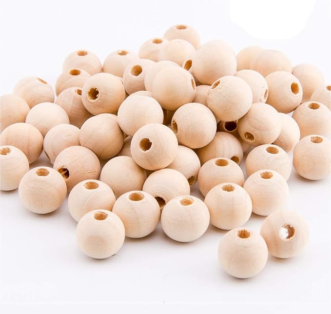 200Pcs 14mm Wood Beads Round Wooden Spacer Beads Unfinished Natural Wood Loose by hesmartly