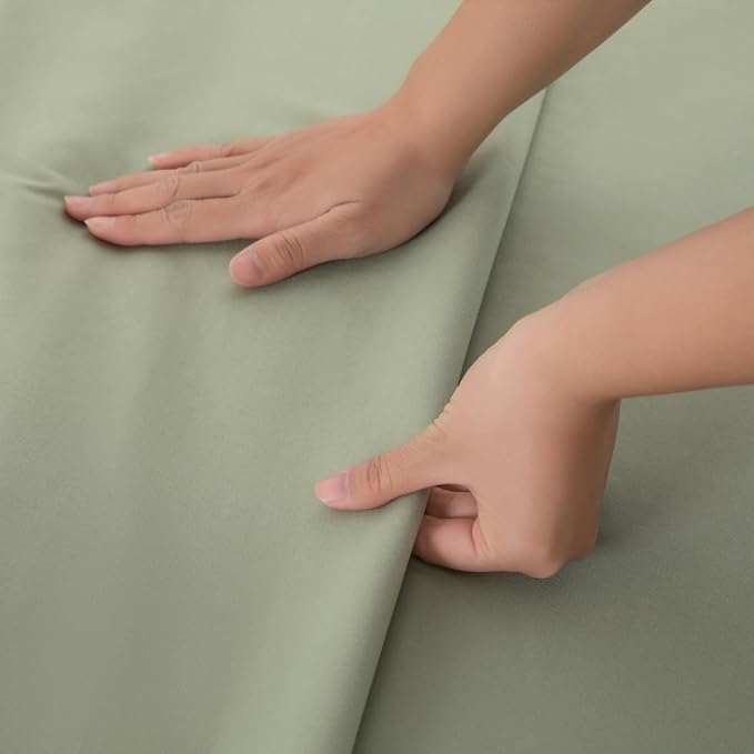 Full Flat Sheet Only， 80x96Inch Sage Green - Image 5