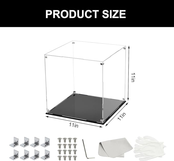 11 Inch Acrylic Display Case for Collectibles, Cube Acrylic Box for - Image 7