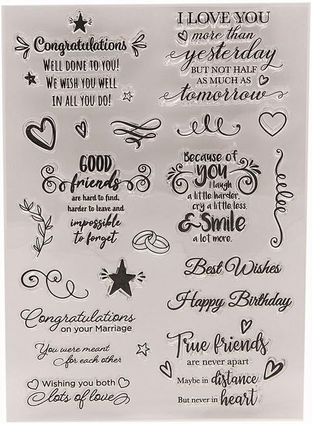 Congratulations Blessing Words Clear Stamps Silicone Stamp Cards - Image 3