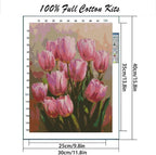 MYBISYMQQ Pink Tulips Cross Stitch Kits - Image 2
