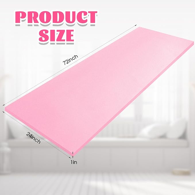Amylove 1 Pack Polyurethane Foam 1" x 24" x 72" High Density Cushion Upholstery - Image 2