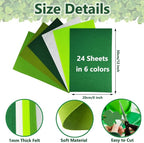 24 Pcs Felt Fabric Sheets, 8 Inch X 12 Inch St. Patrick's Day Green Craft Felt - Image 2