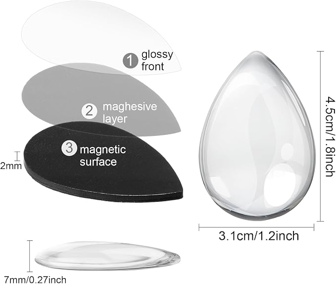 72 Pieces Round Craft Magnets Glass Ceramic Ferrite Magnet - Image 2