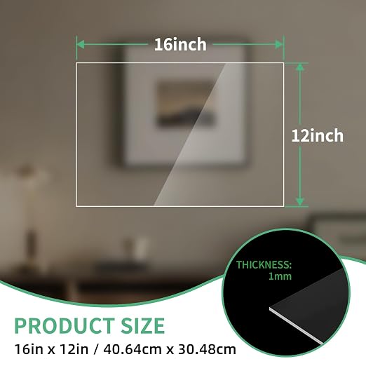 5 Pack 12X16 Plexiglass Sheets 0.04" Thick, 1mm Clear Acrylic Sheet | Plexi - Image 2