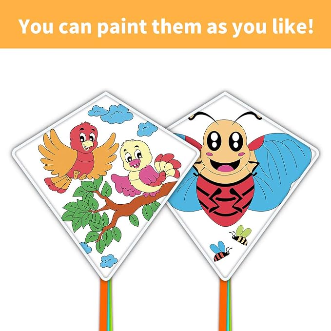 DIY Kites for Kids Kite Making Kit Bulk, Decorating Coloring Kite Party Pack - Image 2
