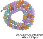 Songxi 5x8mm Natural Tang Sancai Jade Stone Rondelle Beads, Gemstone - Image 2