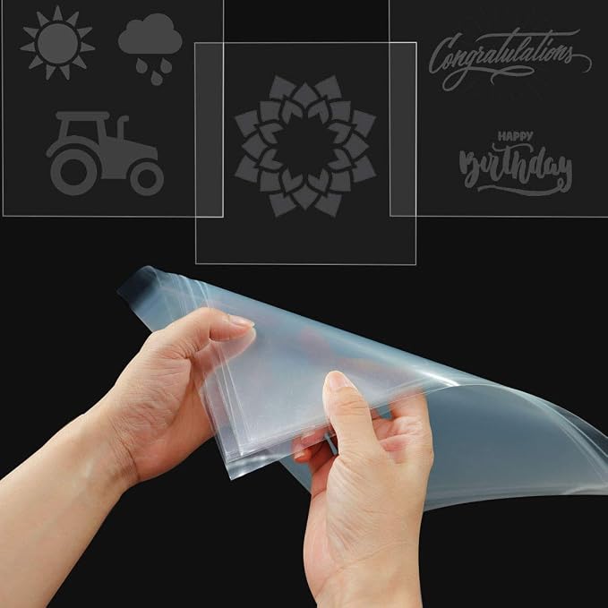 15 Pack 4 mil Blank Mylar Stencil Sheets | 12 x 12 Inch Clear Blank Plastic - Image 7