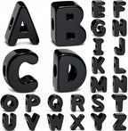 26 Pcs Chunky Black Letter Beads, 20mm Jumbo 3D Acrylic Letter Beads, Big by DoDoBeads