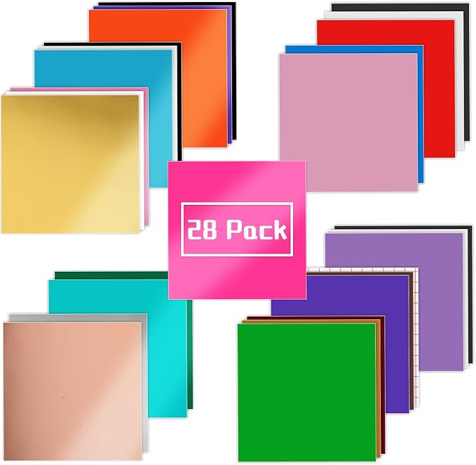 IModeur Permanent Vinyl for Cutting Machine- 28 Pack Permanent Adhesive Vinyl by IModeur