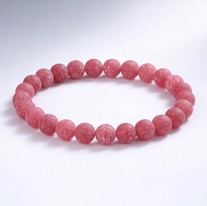 48pcs Natural Matte Red Gemstone Beads，8mm Frosted Round Loose Stone Beads - Image 4