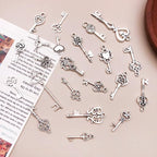 WOCRAFT 120pcs Antique Silver Small Key Charm - Image 3