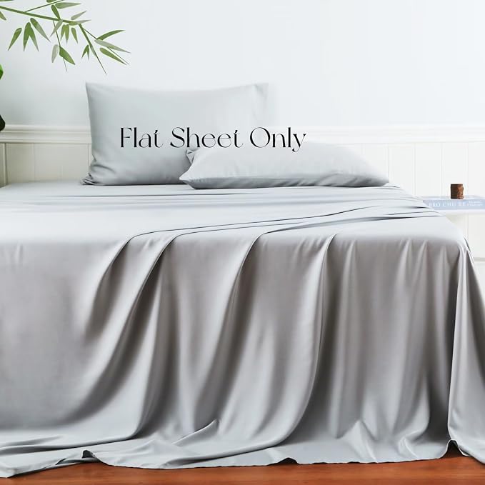 Bamboo Viscose Flat Sheets Only, 400 Thread Count Sateen Weave Twin Size Flat - Image 2