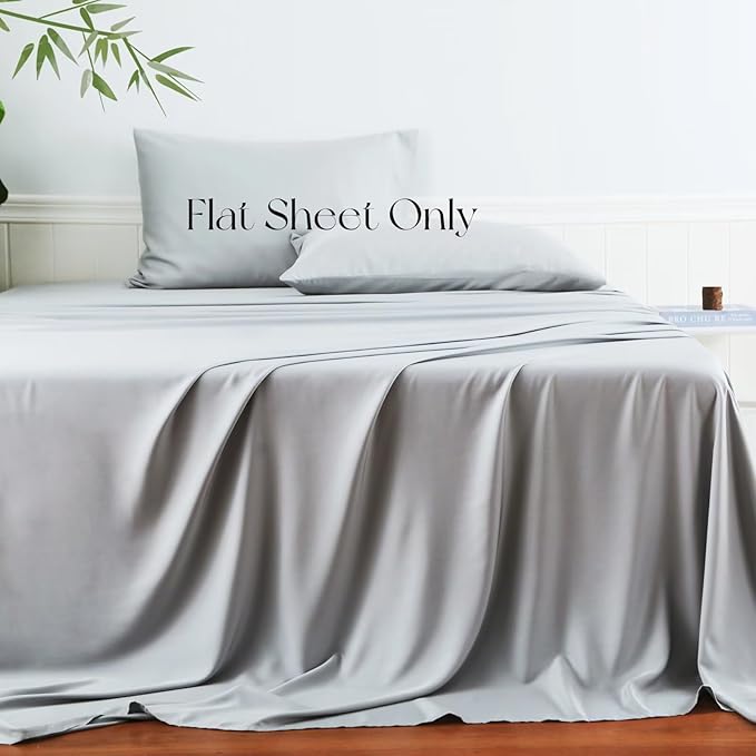 Bamboo Viscose Flat Sheets Only, 400 Thread Count Sateen Weave King Size Flat - Image 2