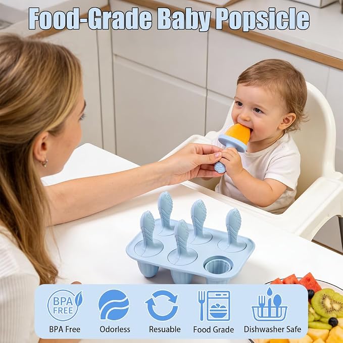 Silicone Baby Popsicle Molds for Teething Relief - Image 3
