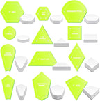 Cinnvoice 612 Pcs Patchwork Paper EPP English Piecing Supplies 12 Shapes by Cinnvoice