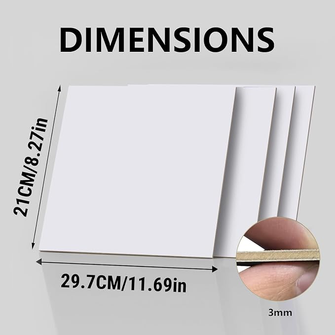 4 Pack Double-Sided Pre-Painted Colored Plywood Sheets, 11.7"x8.27"x1/8" - Image 2