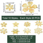 PandaHall 200pcs Flower Bead Cap, 10 Styles Bead End Caps Filigree Spacer Beads - Image 2