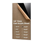 KINLINK 12x24 Plexiglass Sheets 1/8 inch Thick - 3mm Black Cast Acrylic Sheet by KINLINK