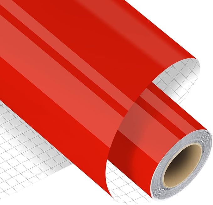 Red Permanent Adhesive Vinyl Roll by Madlie