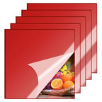 5 Pcs 8x8 Inch Red Acrylic Mirror Sheet, 1/8 Inch Thick Opaque Glossy Mirror by CEUQIESO