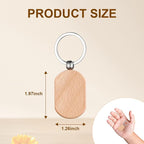 Wooden Keychain Blanks 100 Pcs Wood Key Chain Tags Bulk | Rounded Square - Image 5