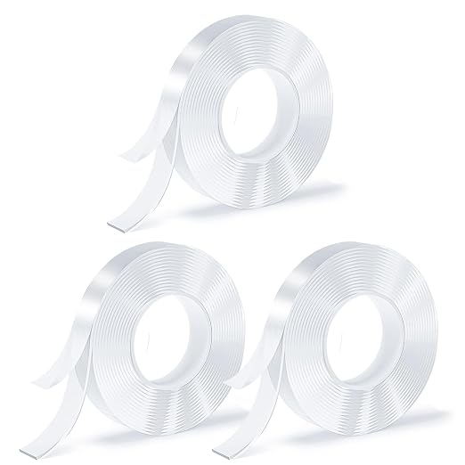 3 Rolls Double Sided Tape, Nano Tape, Transparent Adhesive Tape, Traceless by SUTOUG