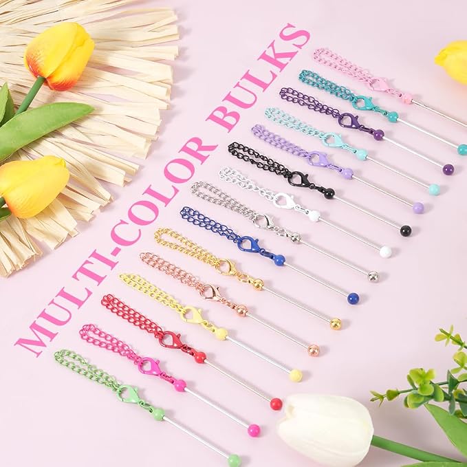 30 PCS Beadable Keychain Bars Bulk, Metal Blank Keychain Bars - Image 6