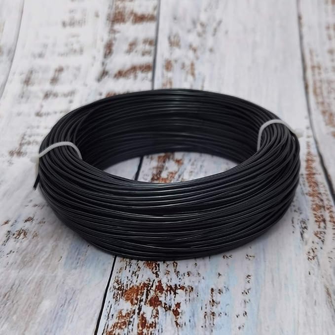INSPIRELLE 15 Gauge 164 Feet Black Aluminum Craft Wire Bendable Metal Wire - Image 2