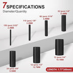 innhom 400pcs Heat Shrink Tubing Black Heat Shrink Tube Wire Shrink Wrap 3:1 - Image 2