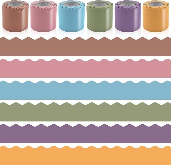 6 Rolls 196.8 Ft Boho Bulletin Board Borders by Bermoge