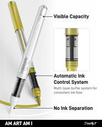 JusArt 3 Gold Acrylic Paint Markers Brush Tip, Water-Based Metallic Markers - Image 2