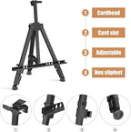 Art Painting Artist Easel Stand, Portable Adjustable Aluminum Metal Tripod - Image 4