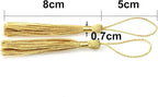 VAPKER 100 Pieces Light Gold 13cm/5-Inch Silky Handmade Soft Tassels Floss - Image 3