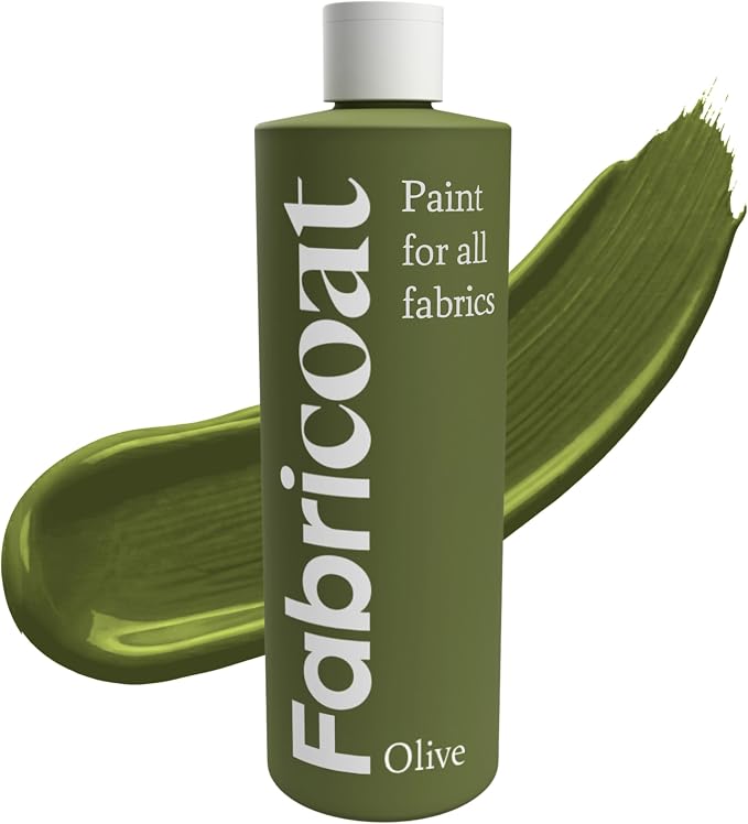 Fabricoat Olive Fabric Upholstery Paint & Dye | 500ml / 17 fl oz | Restore or by Fabricoat