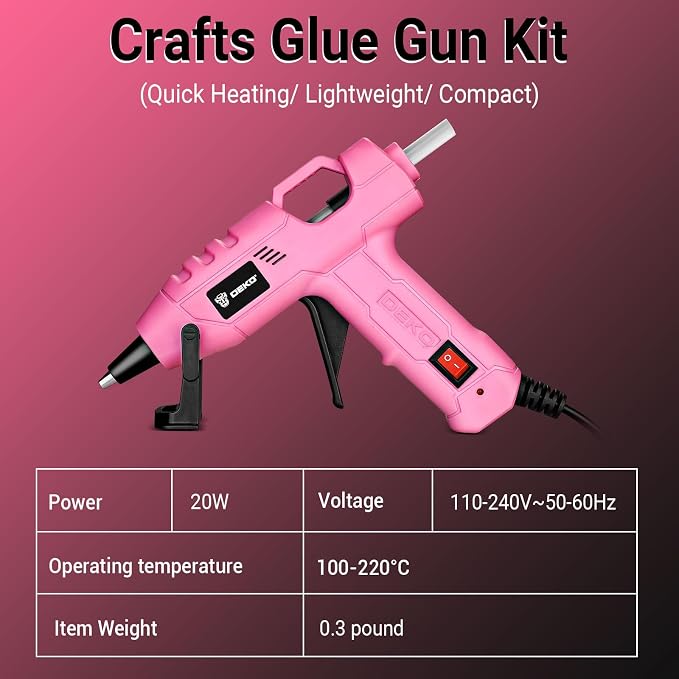 Mini Hot Glue Gun Kit：DEKOPRO 20Watt High Temp Glue Guns Tool - Image 4