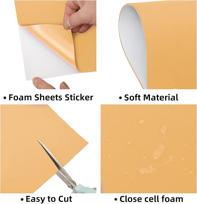 MEARCOOH Self Adhesive Foam Sheets, Khika 9x12 Inch 2mm Sticky Eva Foam Paper - Image 3