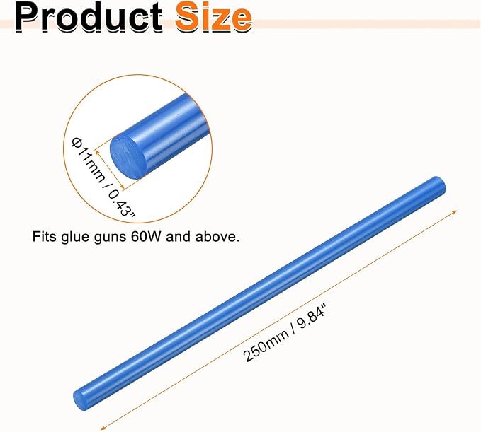 HARFINGTON 10pcs Hot Glue Sticks 0.43" Dia x 9.84" Long EVA Mini Hot Melt - Image 2